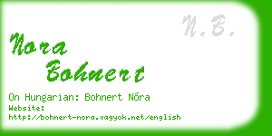 nora bohnert business card